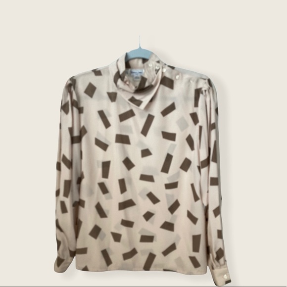 Classy Sophisticated Timeless Saint Clair Paris Sleeves Printed Vintage Top - Picture 1 of 5